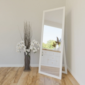 Lustro stojące rama szeroka biała 5cm