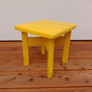 Taboret / Kwietnik Drewniany Mały żółty