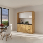 Mała kuchnia gotowa do montażu - Dąb Craft złoty + biały