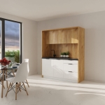 Mała kuchnia gotowa do montażu - Dąb Craft złoty + Biały