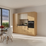 Średnia kuchnia gotowa do montażu - Szampański + Dąb kamienny